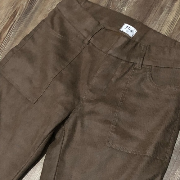 Bevy Flog Pants Women's 27 Rose Cargo in Brown Sued Croc Wide Leg Designer - Picture 3 of 8